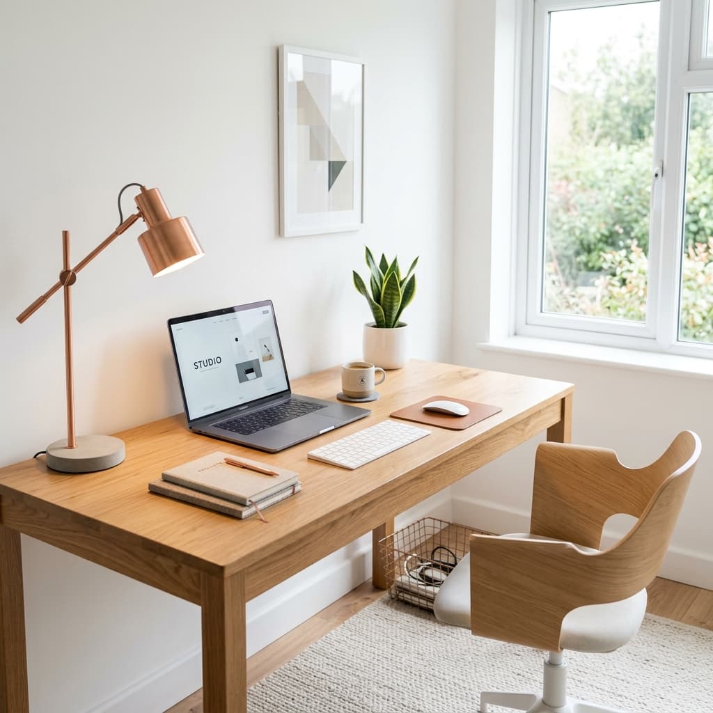 Modern minimalistic workspace